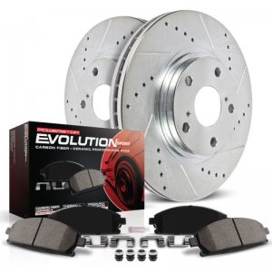 Jeep Renegade Brake Pads + Rotors - Rear - Drilled/ Slotted Rotors + Carbon  Fiber Ceramic Pads - Powerstop - Z36 Heavy Duty Towing