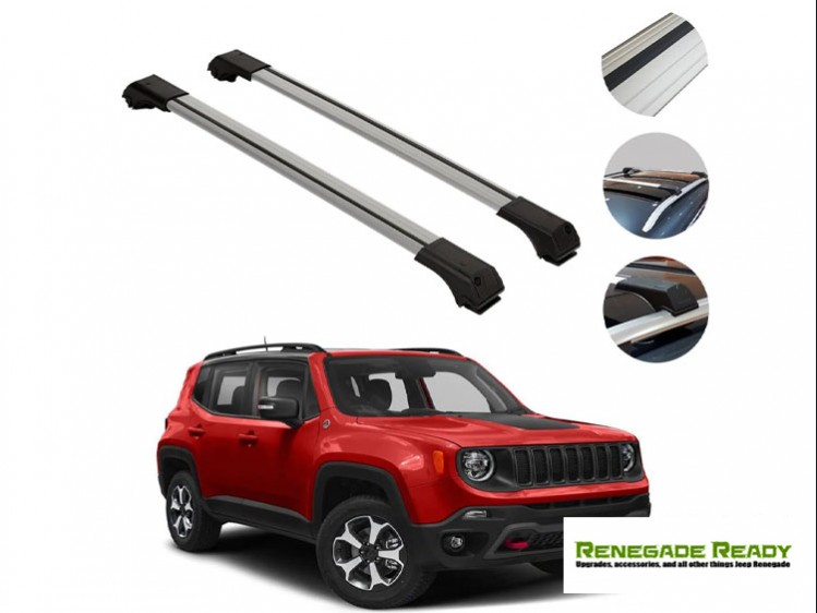 Jeep Renegade Roof Rack Cross Bars - for models w/ factory roof rails - Silver - Fly Bar