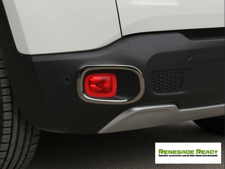 Jeep Renegade Rear Reflector Light Trim - Dark Stainless Steel