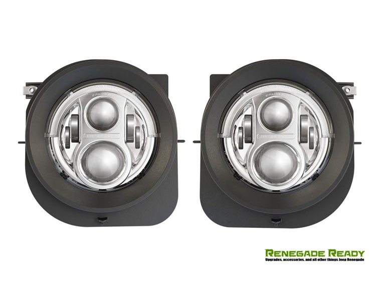 Jeep Renegade Projector Headlights w/ DRL Light Bar - LED - Chrome