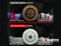 Jeep Renegade Brake Kit - Rear - R1 Concepts - Ceramic Brake Pads - eLINE Drilled + Slotted Rotors