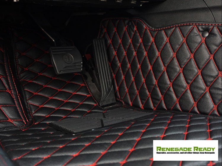 Jeep Renegade Floor Liner Set - Black w/ Red Stitching