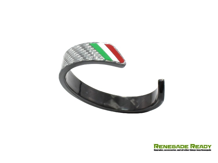 Carbon Fiber Bracelet - Italian Flag Racing Stripe Design - Silver Carbon 