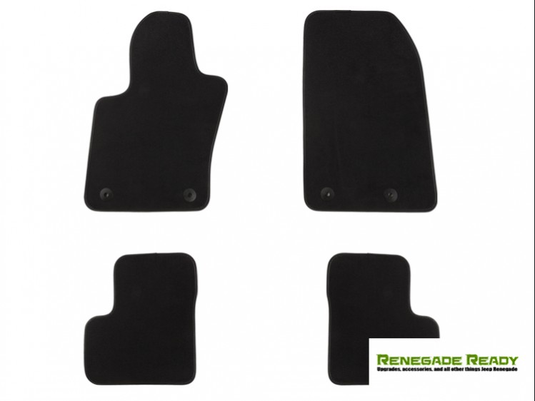 Jeep Renegade Floor Mats - Premium Carpet - LUXUS - Front + Rear Set - Black