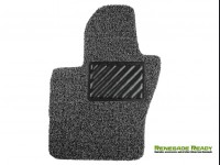 Jeep Renegade All Weather Floor Mats - Front + Rear - Rubber Woven Carpet - Black + Grey 