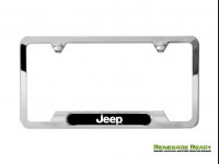 Jeep License Plate Frame - Polished w/ Jeep Logo