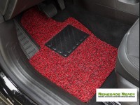 Jeep Renegade All Weather Floor Mats (set of 4) - Custom Rubber Woven Carpet - Red and Black 