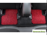 Jeep Renegade All Weather Floor Mats (set of 4) - Custom Rubber Woven Carpet - Red and Black 