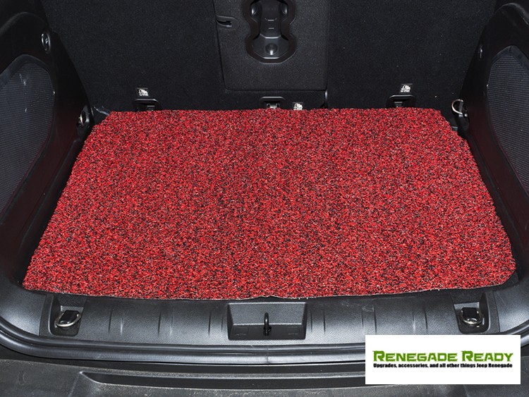 Jeep Renegade All Weather Cargo Mat - Custom Rubber Woven Carpet - Red and Black 