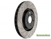Jeep Renegade Performance Brake Rotor - Drilled + Vented - Front Right