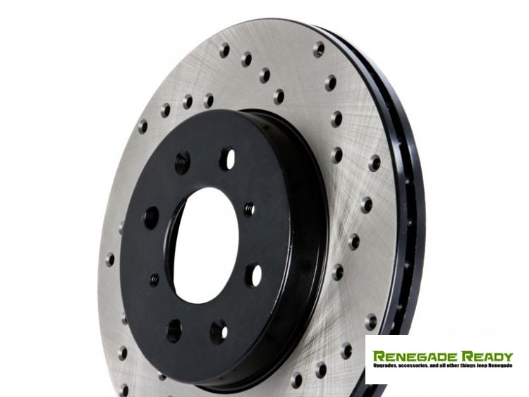 Jeep Renegade Performance Brake Rotor - Drilled + Vented - Front Right