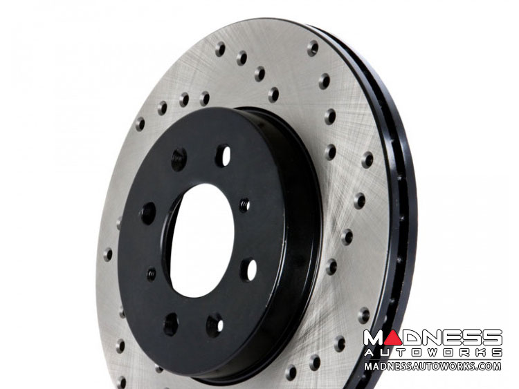 Jeep Renegade Performance Brake Rotor - Drilled + Vented - Front Left
